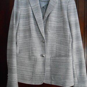 Tommy Hilfiger Women's Knit Blazer Jacket Size 6 Gray and White NWOT